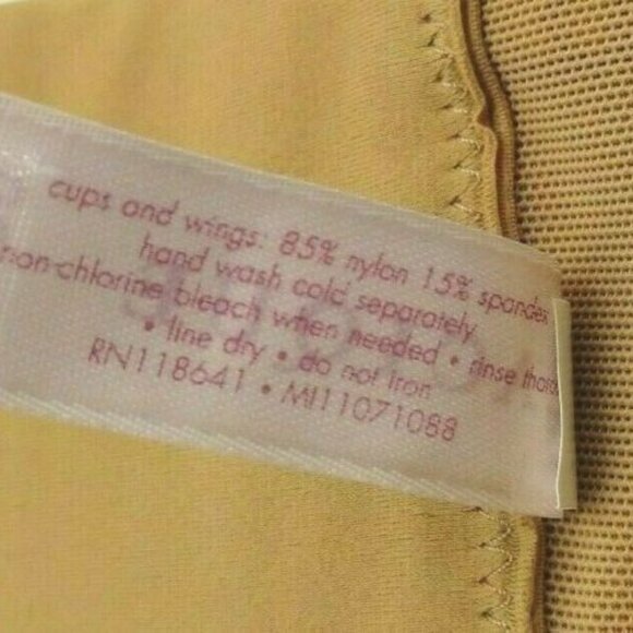 Cacique Smooth Satin Plunge Bra Underwire Size 44DDD French Almond - Picture 7 of 7